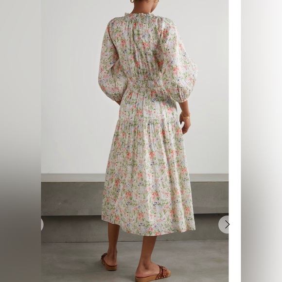 NWT THE GREAT.||
The Moonstone gathered floral-print cotton midi dress, Size Xs - Picture 2 of 8